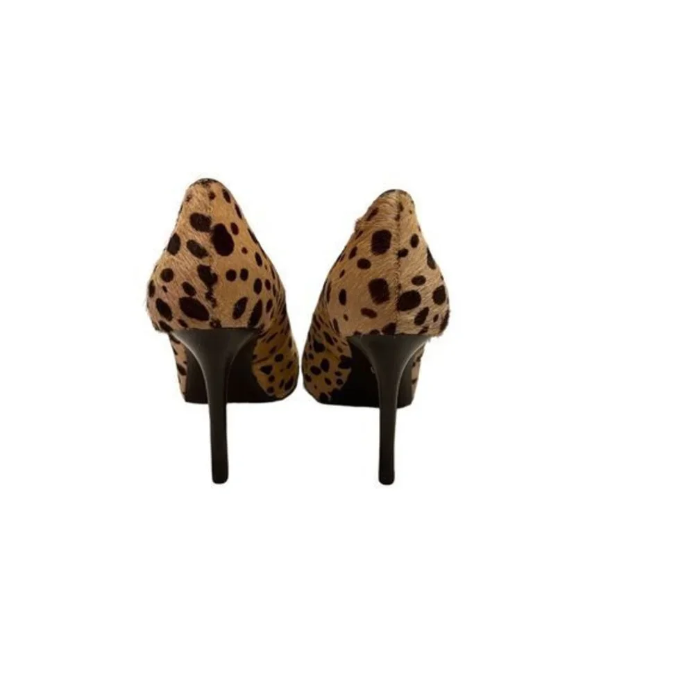 TORY BURCH Calf Hair Cheetah Print Leather Heels Shoes‎ Women's 7M